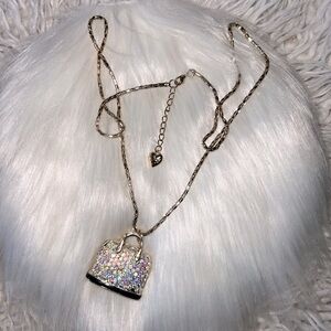 Betsey Johnson Silver Purse Necklace
